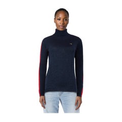 Bella Freud Navy Metallic Turtleneck Sweater Size XS
