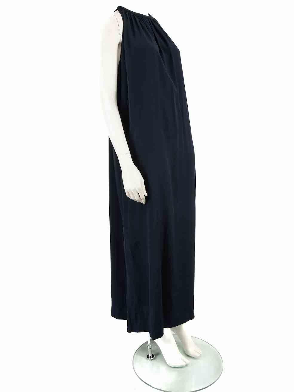 CONDITION is Never worn, with tags. No visible wear to dress is evident on this new Bella Freud designer resale item.
 
 
 
 Details
 
 
 Navy
 
 Silk
 
 Maxi gown
 
 Round neckline
 
 Sleeveless
 
 2x Front side pockets
 
 Back button closure
 
 
