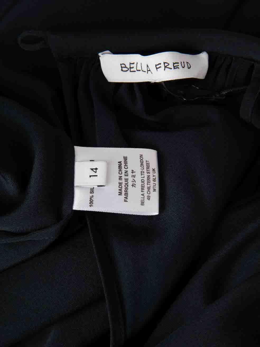 Women's Bella Freud Navy Silk Maxi Dress Size XL For Sale