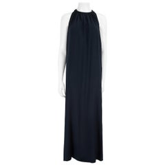 Bella Freud Navy Silk Maxi Dress Size XL