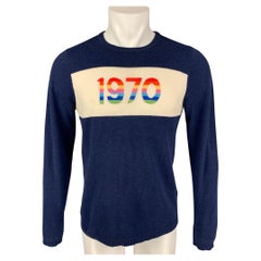 BELLA FREUD Size M Navy Multi-Color Knit 1970 Sweater