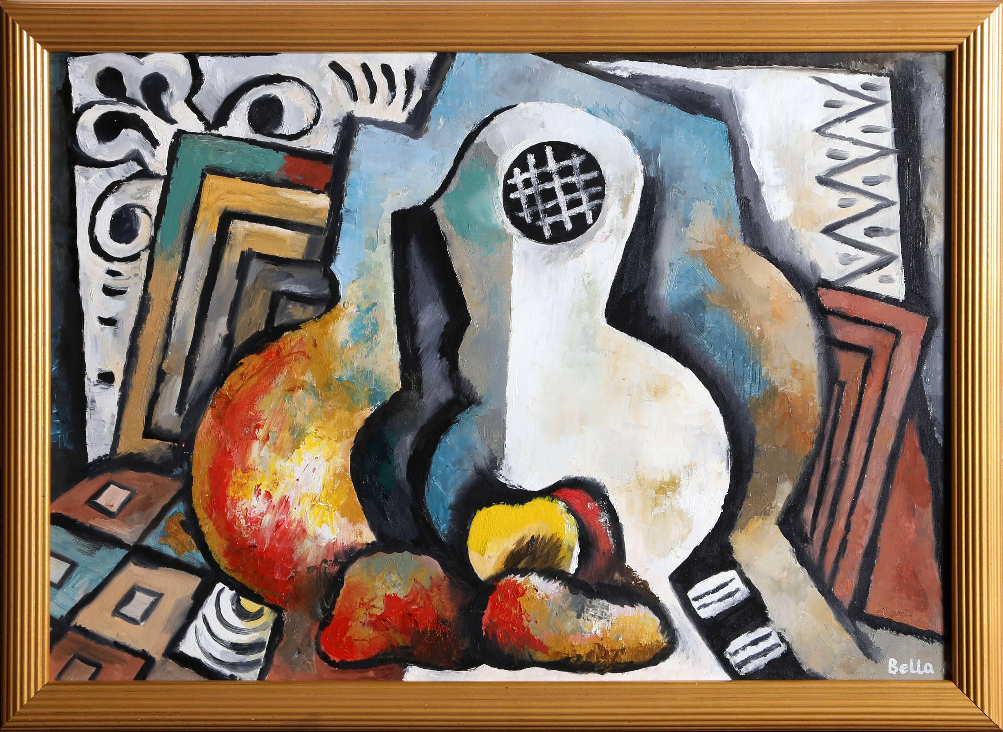 Artista:	Bella Karawaewa Prado, brasileña (1925 - )
Título:	Naturaleza muerta
Medio:	Óleo sobre tabla, Firmado
Tamaño:	23 x 33 pulgadas
Marco: 26 x 37 pulgadas