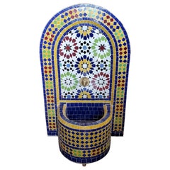 Bella Moroccan Mosaic Arched Fountain, All Glazed