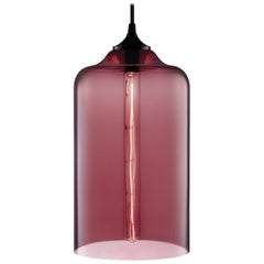 Lámpara colgante de cristal soplado Bella Plum, fabricada en EE.UU.