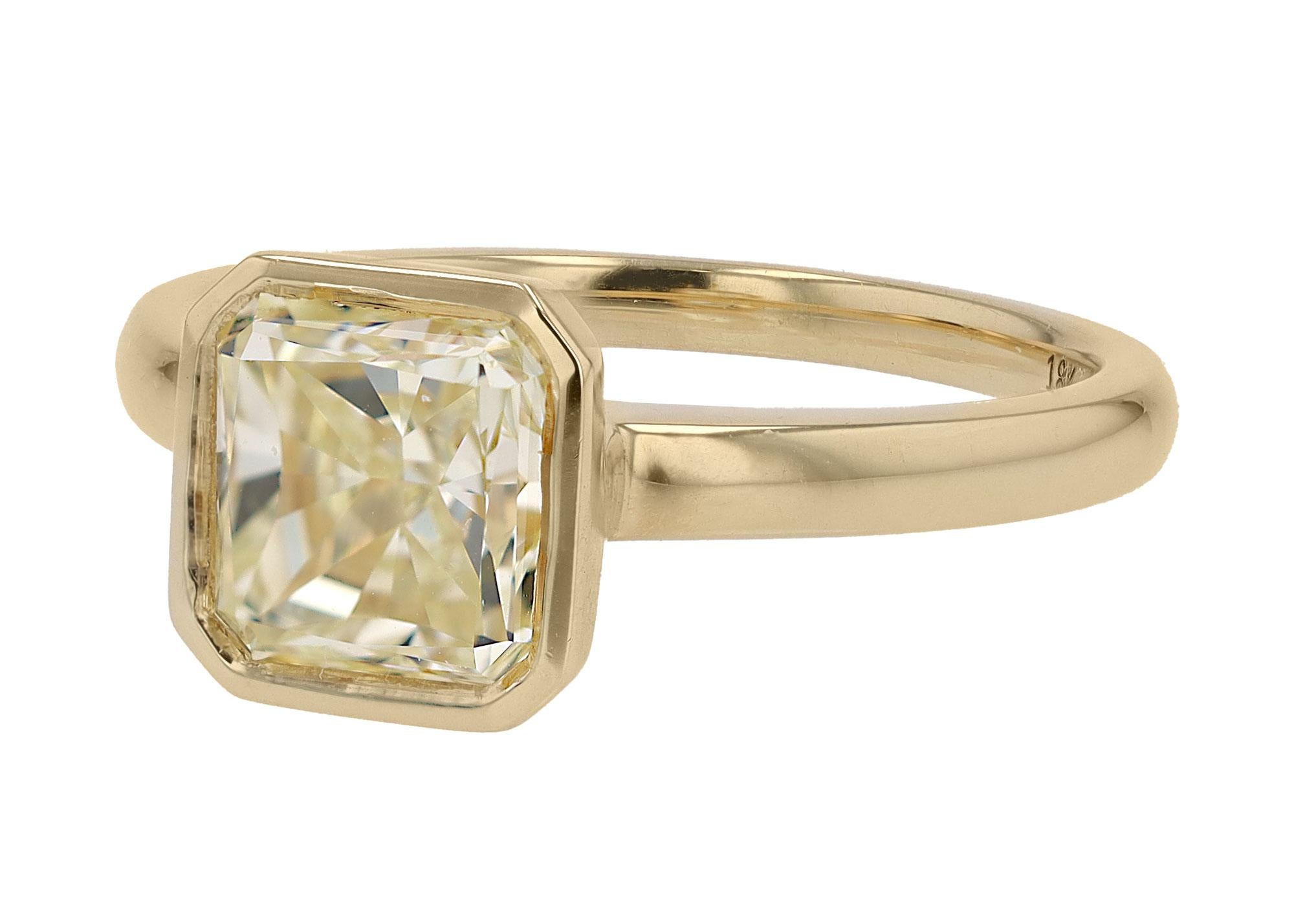 Bella Rosa Estate Jewelers Verlobungsring, 2,09 Karat gelber Diamant Solitär (Zeitgenössisch) im Angebot