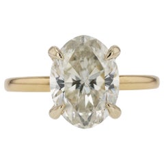 Bella Rosa Estate Jewelers Certified 3 Carat Oval Diamond Engagement Ring 
