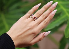 Bella Rosa Jewelers Multicolor Rainbow Sapphire Crossover Wide Wedding Band