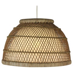 Bella Woven Rattan Pendant Light, Medium Brown, Small, 20.5 in