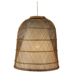 Bella Woven Rattan Pendant Light, Medium Brown, X-Large, 34 in H