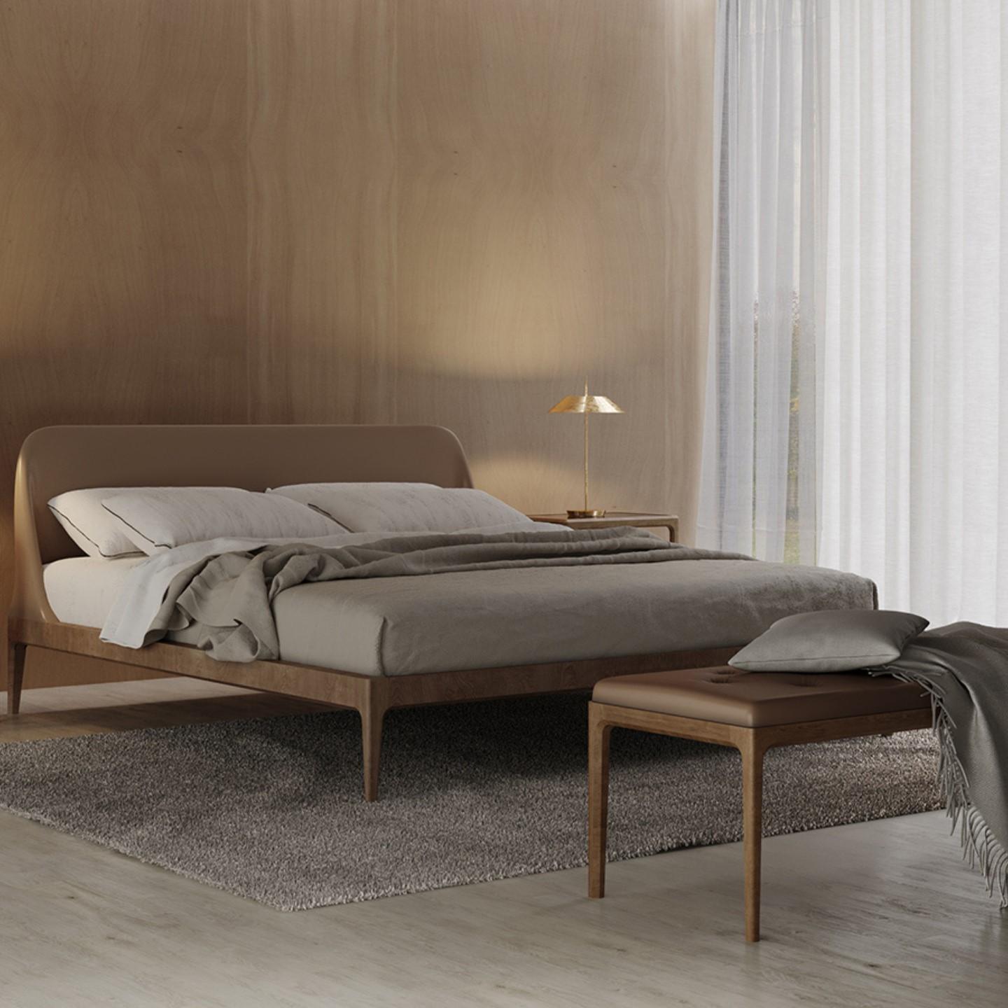 Bellagio by Morelato:: lit en bois de frêne avec tête de lit rembourrée Neuf - En vente à Salizzole, IT