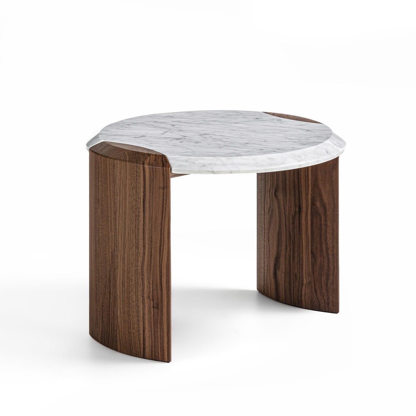 Bellagio Carrara & Walnut Side Table In New Condition For Sale In Milan, IT
