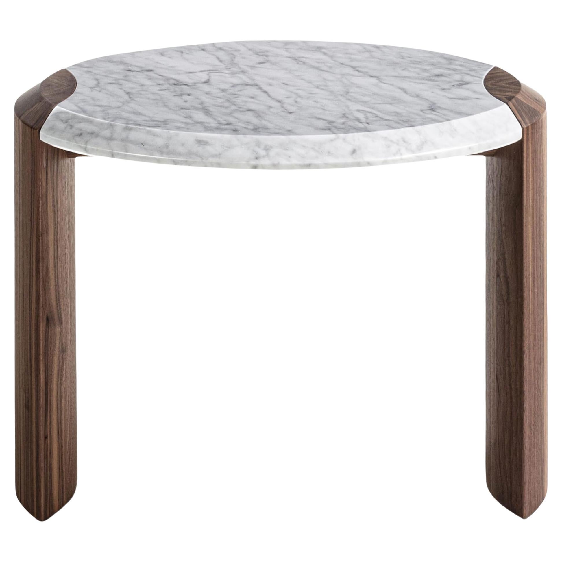 Bellagio Carrara & Walnut Side Table