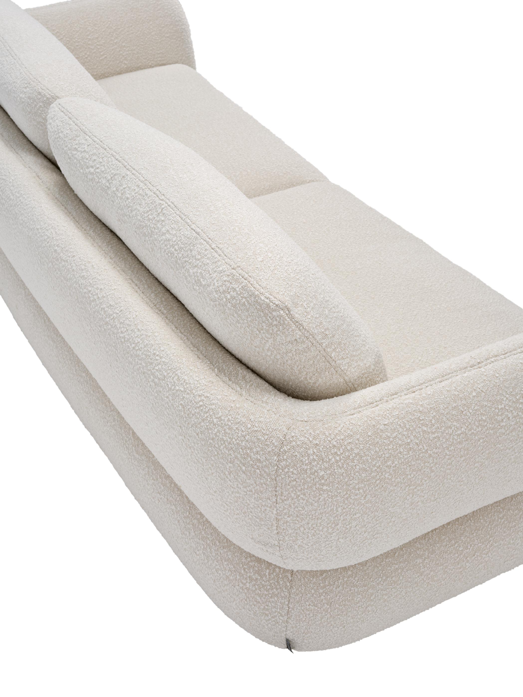 Portuguese BELLAGIO Chaise-Longue sofa in white boucle For Sale