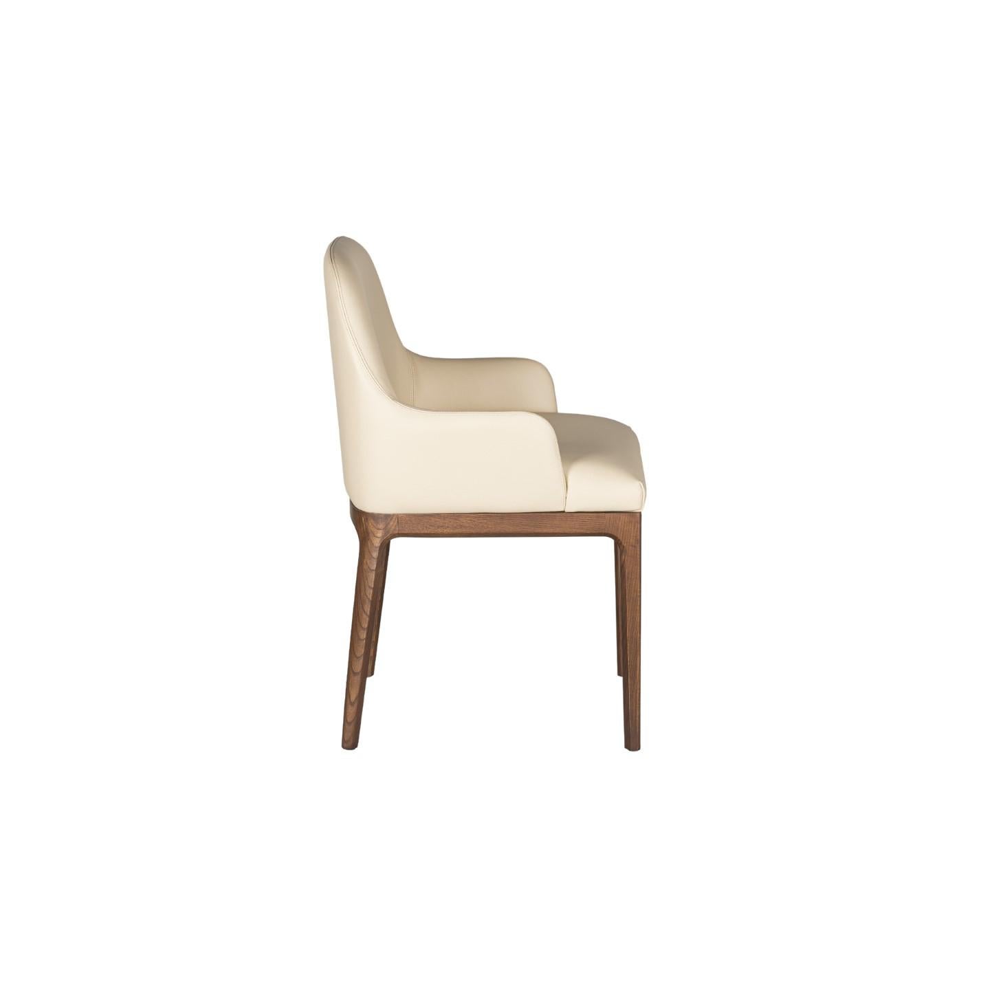 Italian Bellagio Contemporary Upholsterd Armchair in Ashwood  For Sale