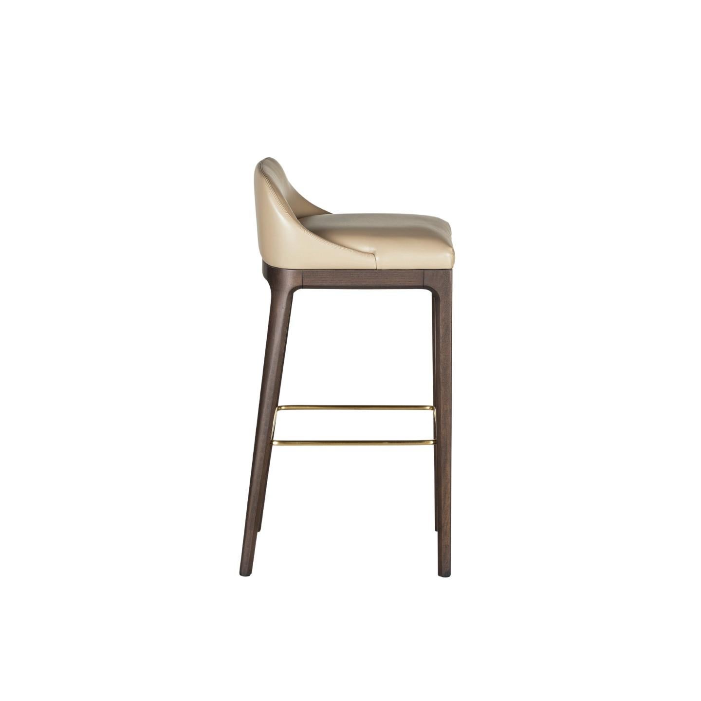 italien Tabouret de bar contemporain rembourré Bellagio en frêne en vente