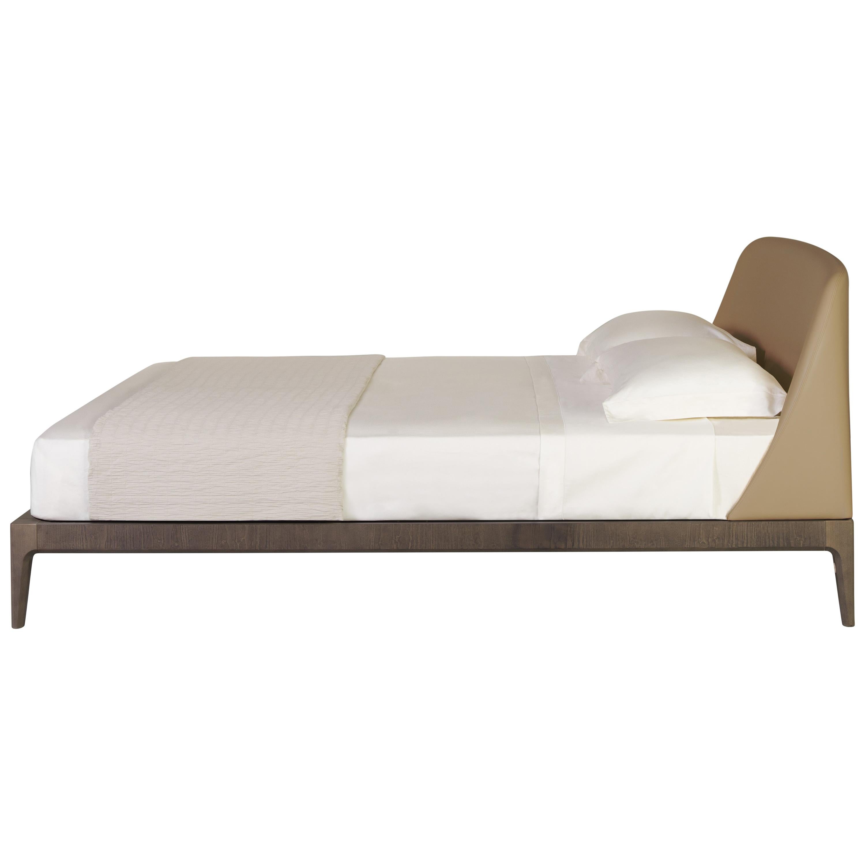 Bellagio by Morelato, Bed Made of Ashwood with Upholstered Headboard For Sale