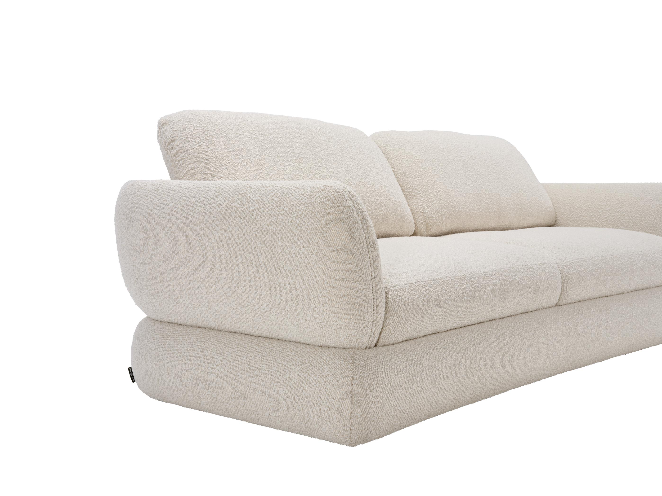 Contemporary BELLAGIO sofa in white boucle  For Sale