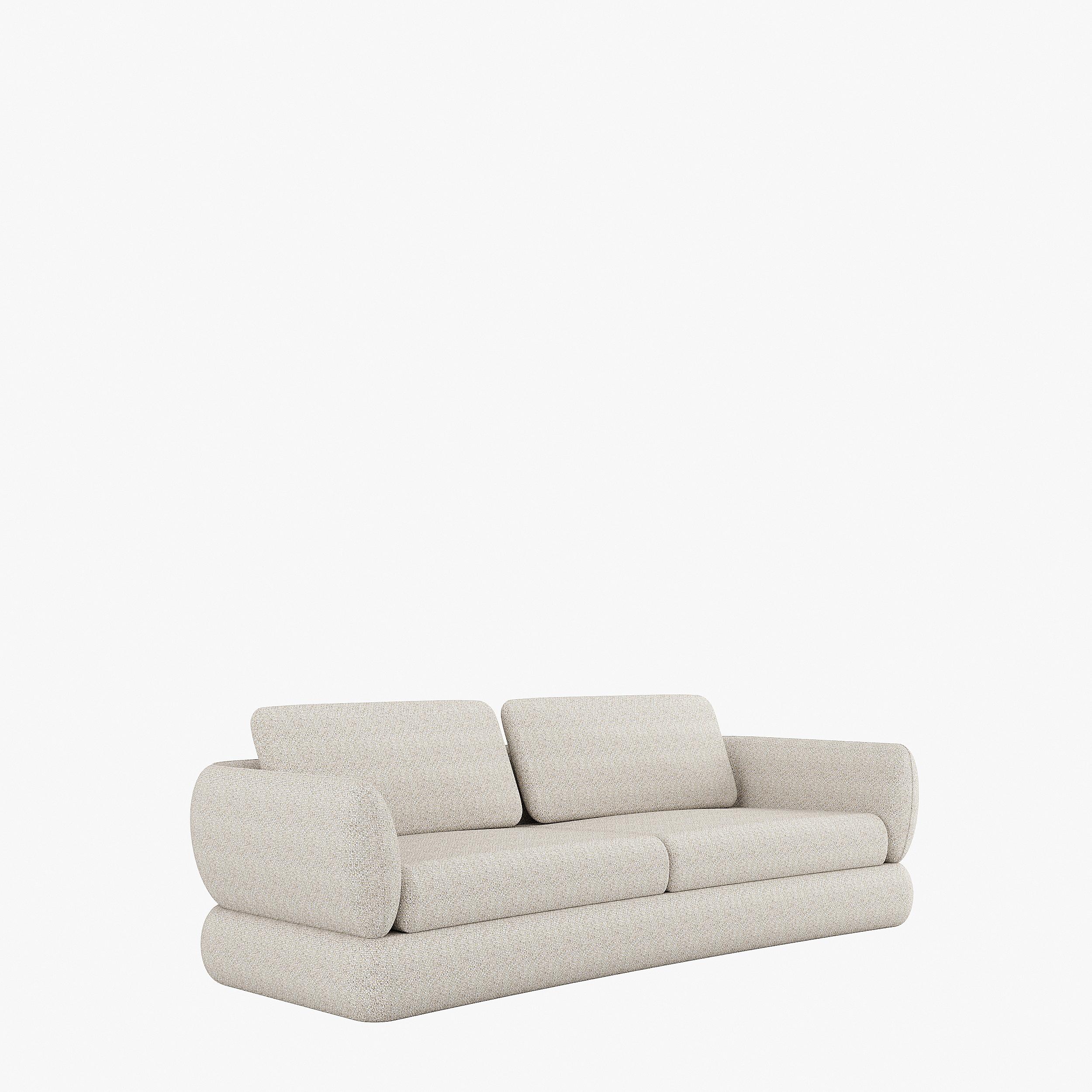 Modern BELLAGIO sofa in white boucle  For Sale
