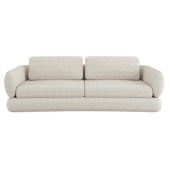 BELLAGIO Sculptural Modern Sofa in Pearl Bouclé Fabric