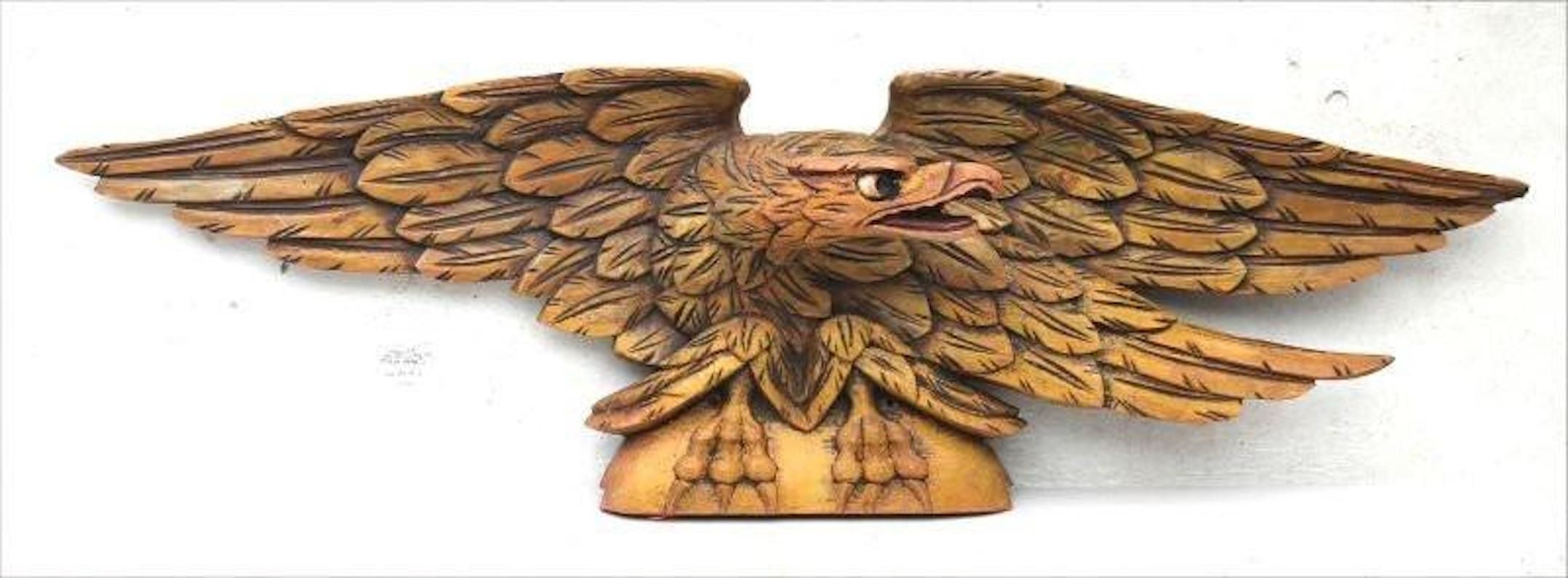 Bellamy Style Hand-Carved New England Pine Eagle, Early to Mid-20th Century For Sale 1