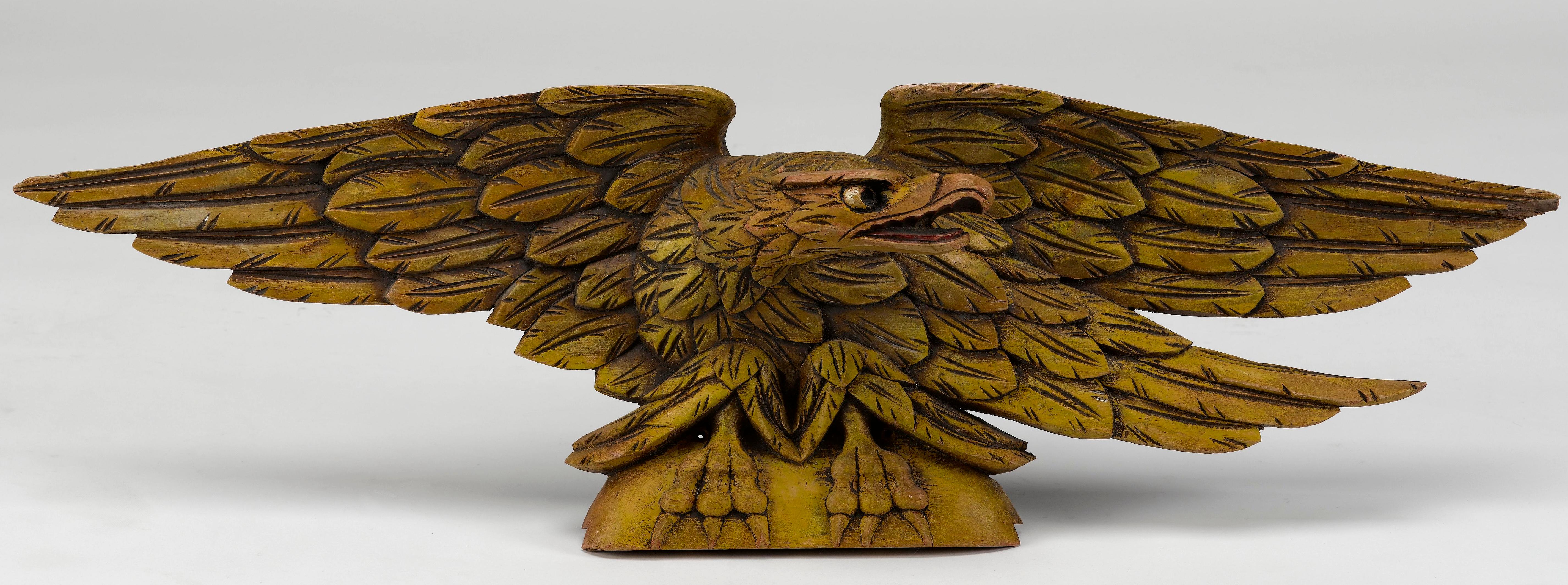 American Bellamy Style Hand-Carved New England Pine Eagle, Early to Mid-20th Century For Sale