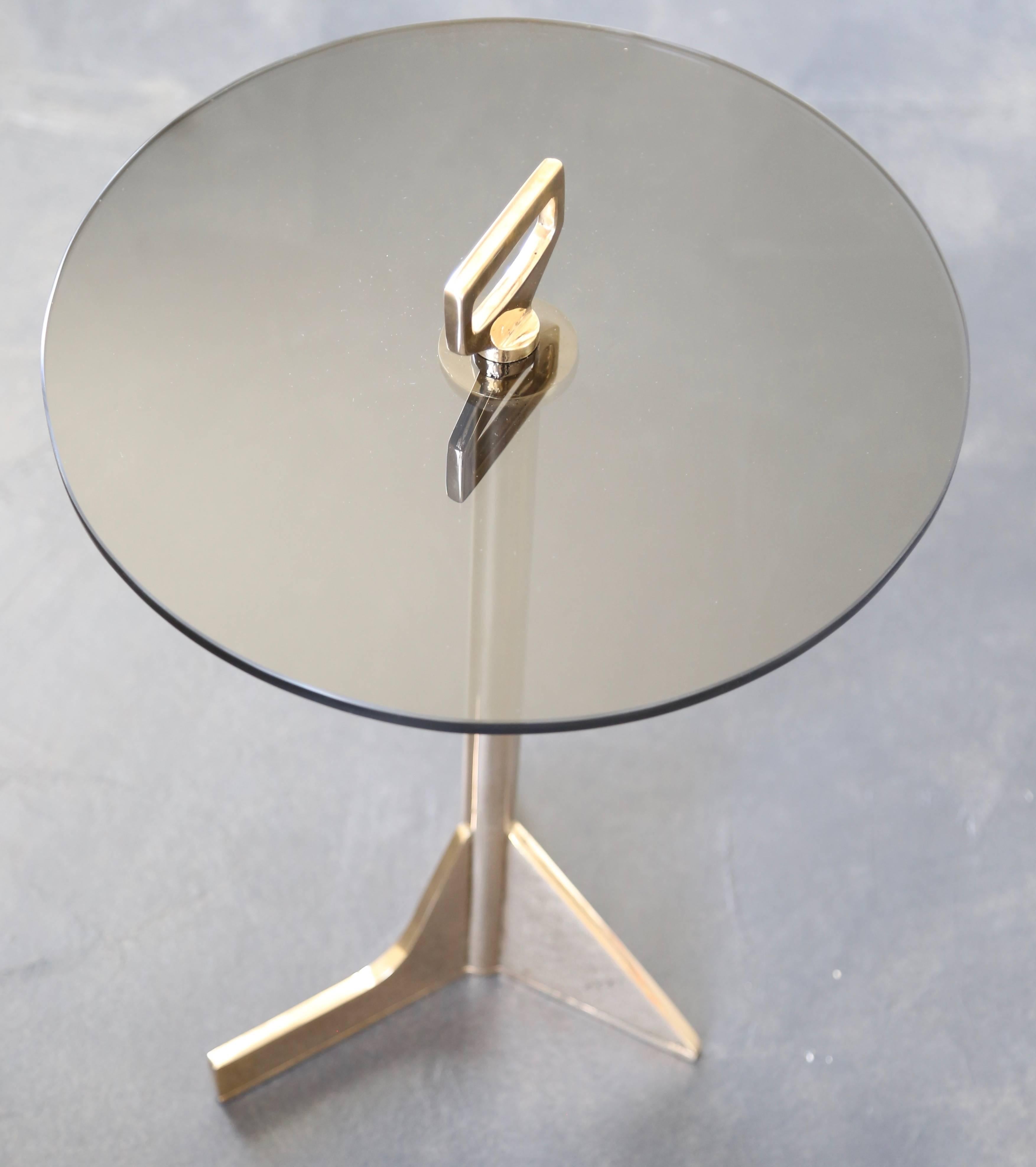 21st Century Cigarette Table in Cast Bronze and Glass from Costantini, Bellance In New Condition For Sale In New York, NY