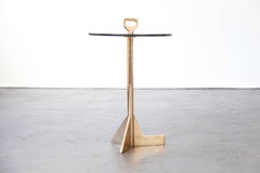 21st Century Cigarette Table in Cast Bronze and Glass from Costantini, Bellance