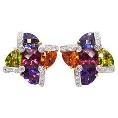 Bellari 18k Yellow Gold Multi-Gemstone and Diamond Earrings