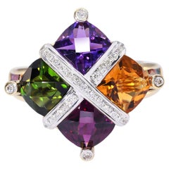 Bellari 18k Yellow Gold Multi-Stone and Diamond Ring