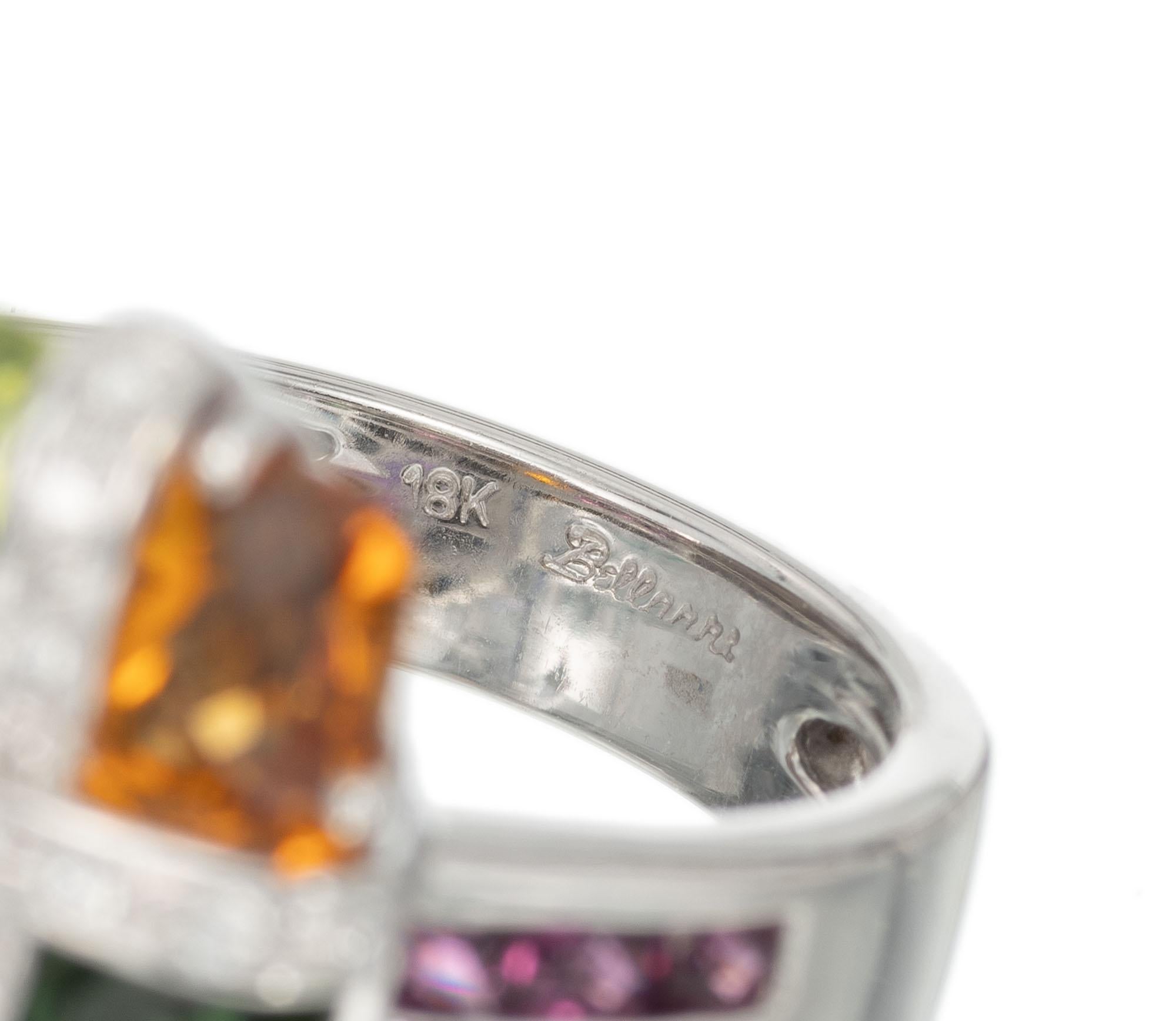 multi color gemstone ring