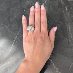 Bellari Contemporary 2.20 CTW Diamond 18K White Gold Twist Multi-Row Band Ring (bague torsadée à rangs multiples en or blanc)