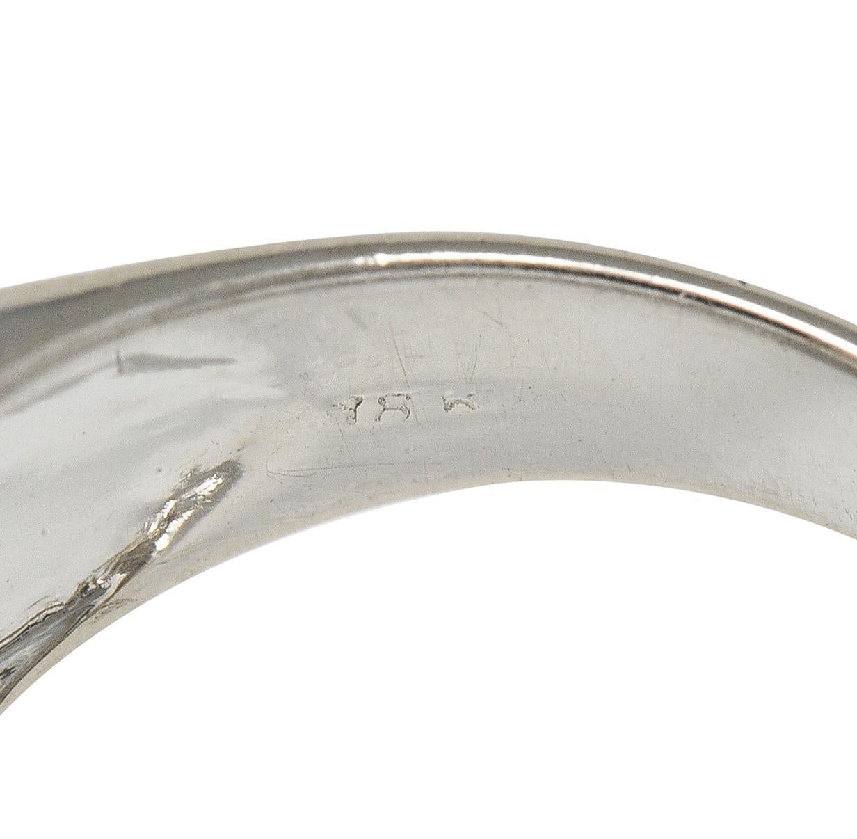 Bellari Contemporary 2.20 CTW Diamond 18K White Gold Twist Multi-Row Band Ring For Sale 2