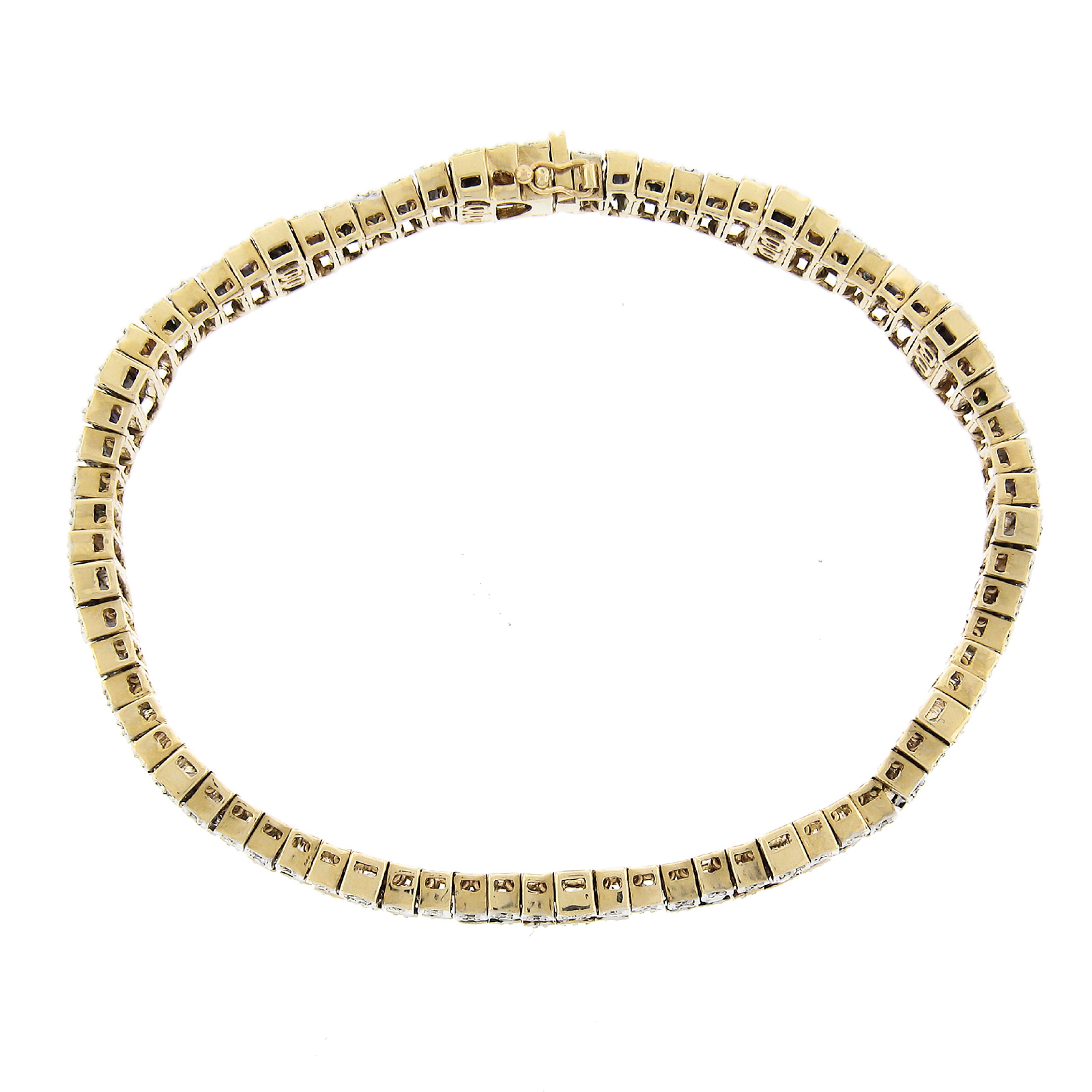 Bellarri 14k Two Tone Gold Diamond Ultimate Color Gemstones Wavy Line Bracelet For Sale 4