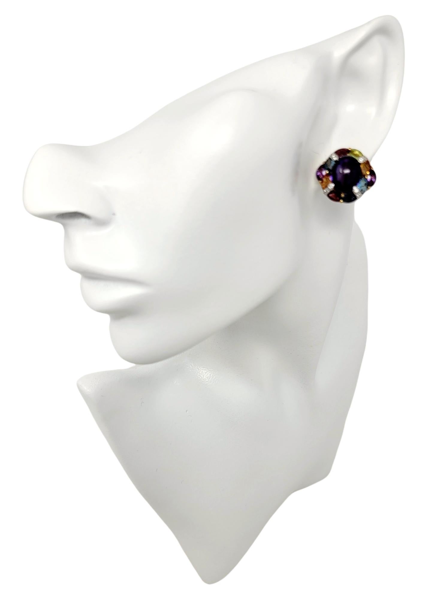 Bellarri Set aus Ring und Ohrring aus 18 Karat Gold mit Amethyst und mehreren Edelsteinen 7