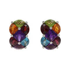Bellarri Amethyst Citrin Peridot Tropfen Ohrringe Gelbgold 18k 14,98ctw Gesteppt