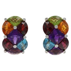 Bellarri Amethyst Citrin Peridot Tropfen Ohrringe Gelbgold 18k 14,98ctw Gesteppt
