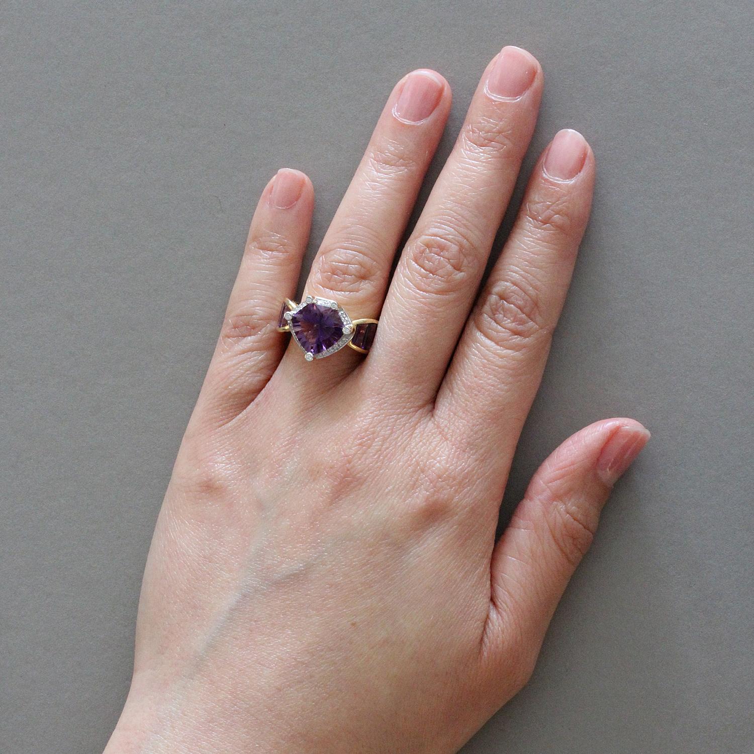 Bellarri Amethyst Diamond Gold Ring 3