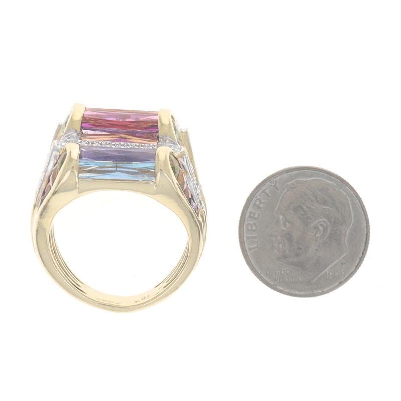 Bellarri Amatista Granate Citrino Arco Iris Cóctel Anillo Oro Amarillo 18k .16ctw en venta 1