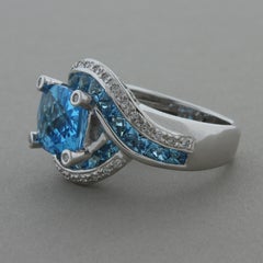 Bellarri Blue Topaz Diamond Gold Ring