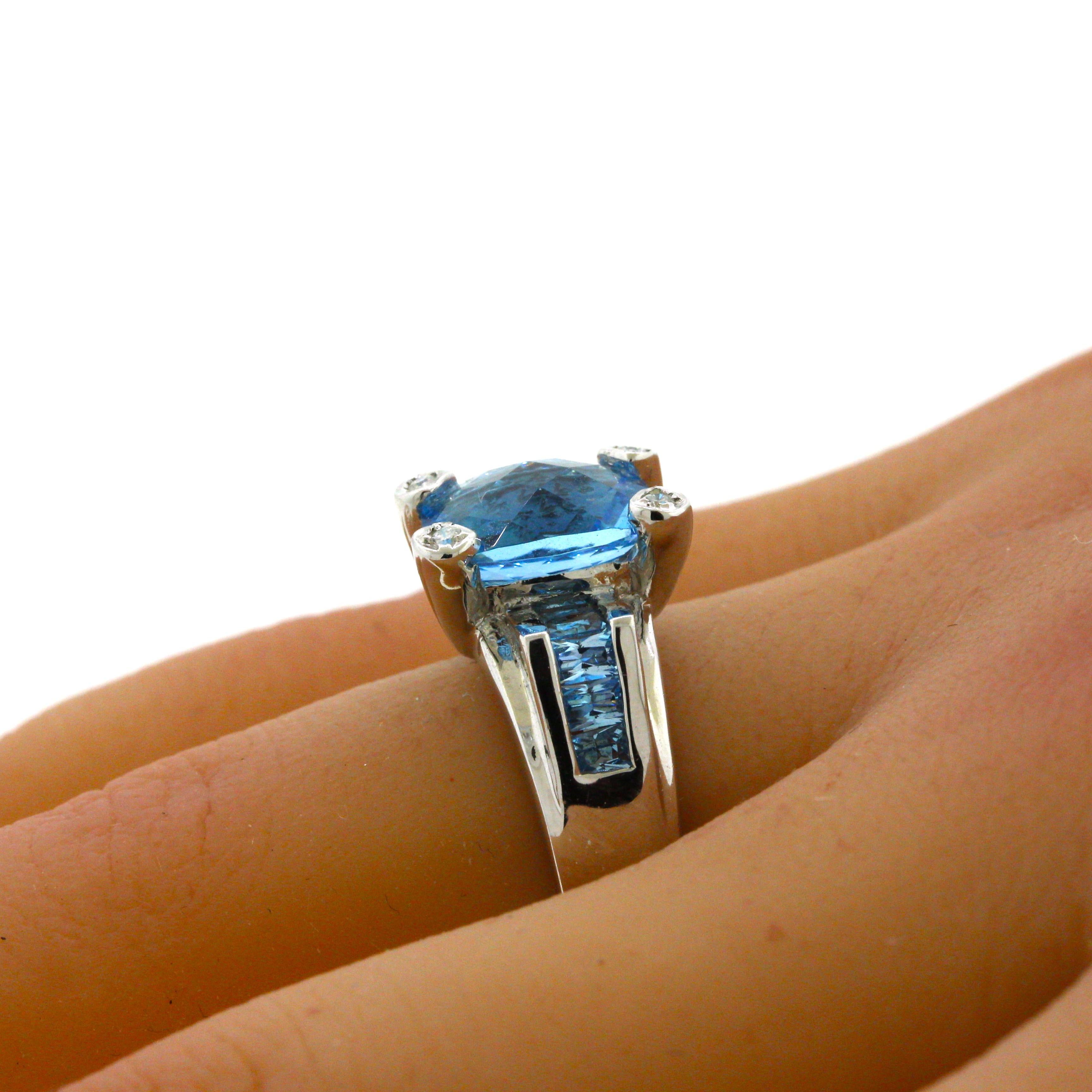 Bellarri Blue Topaz Diamond Gold Ring For Sale 2