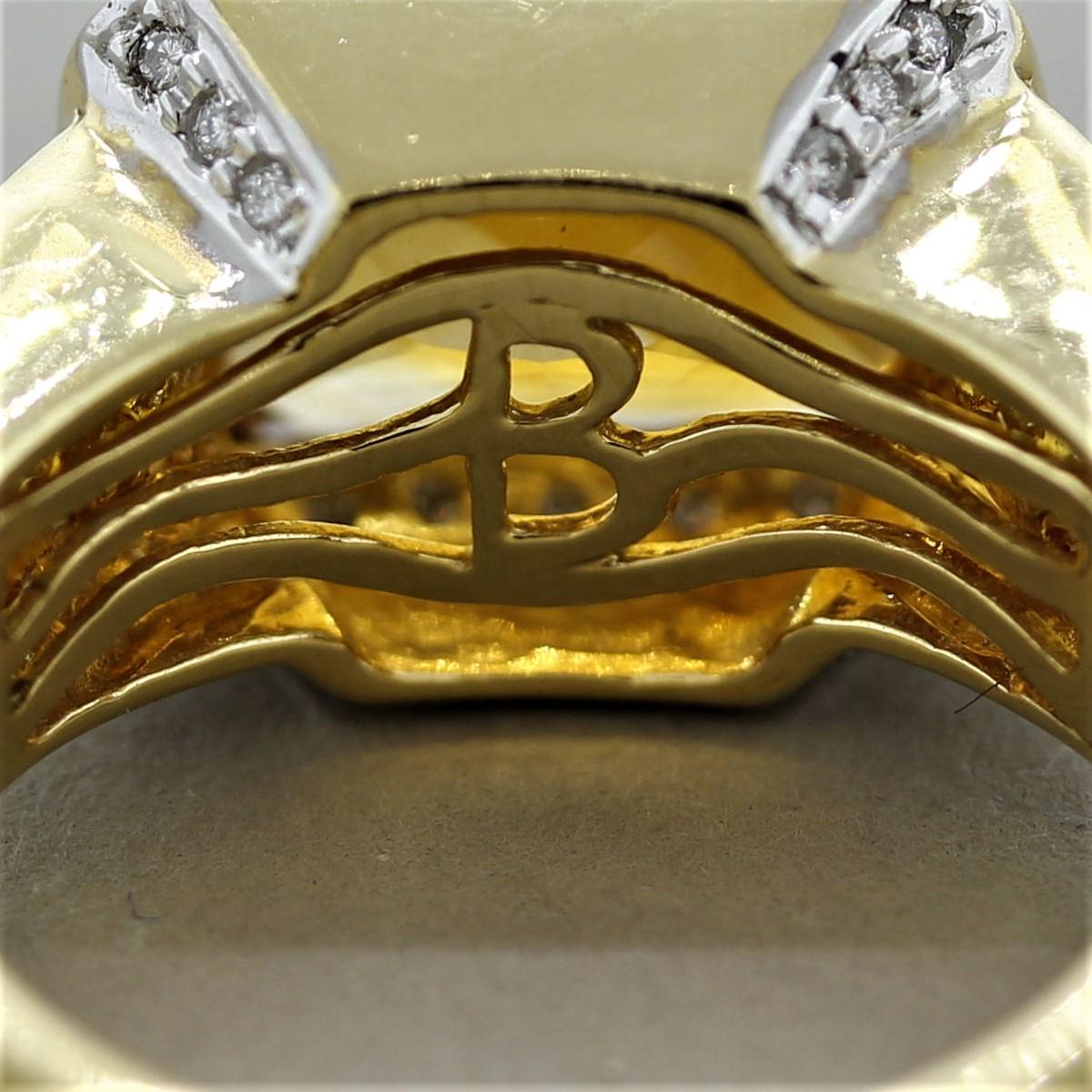 Bellarri Citrine Diamond Gold Ring In New Condition For Sale In Beverly Hills, CA