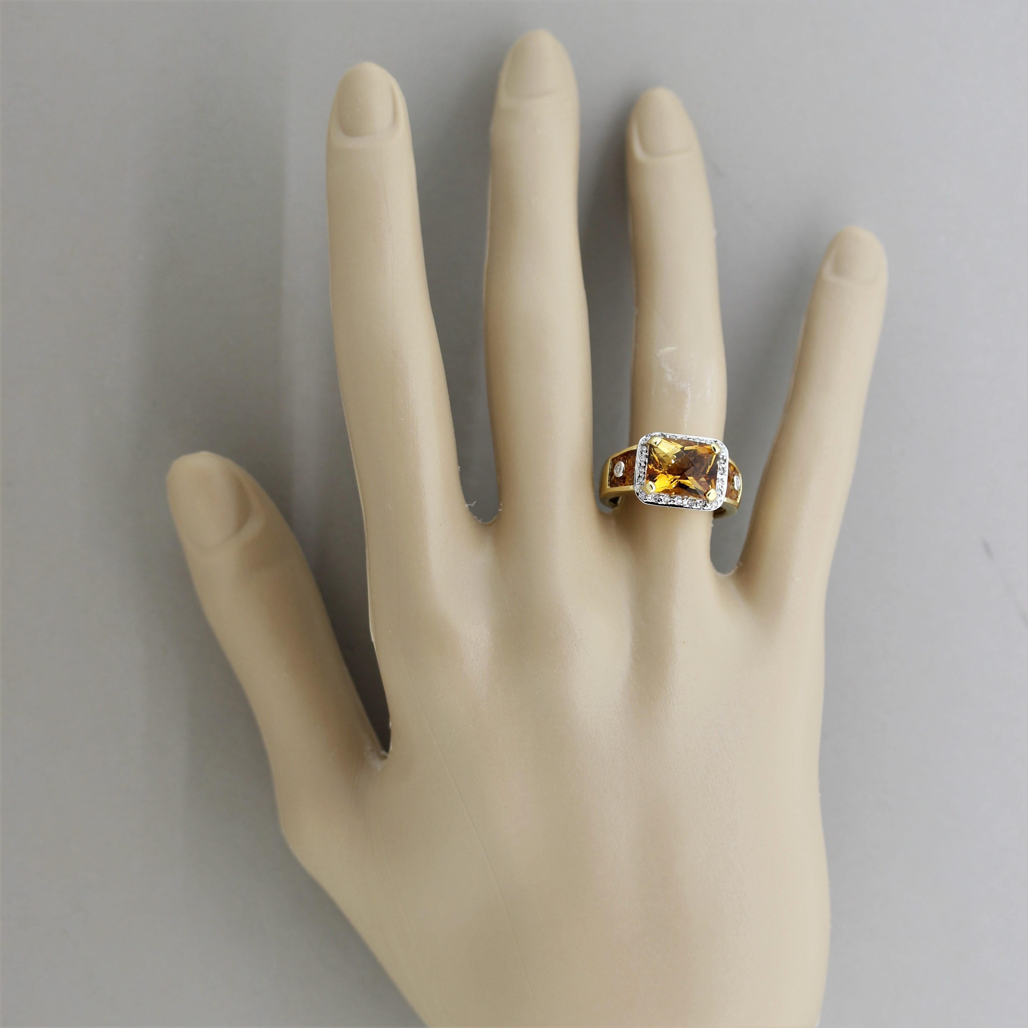 Bellarri Citrine Diamond Gold Ring For Sale 1