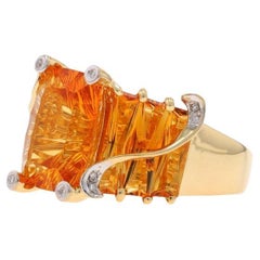 Bellarri Citrin & Diamant Ring - Gelbgold 18k Kissenschliff Fantasie