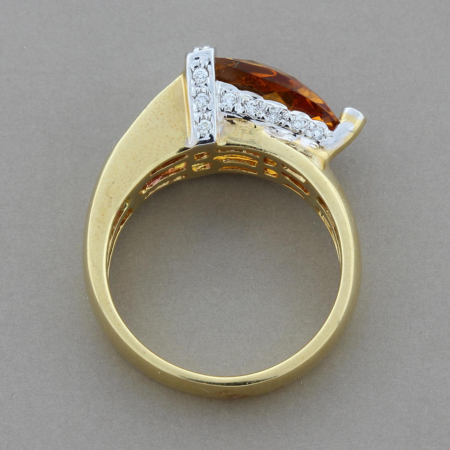 Bellarri Citrine Multi-Color Gemstone Diamond Gold Ring 2