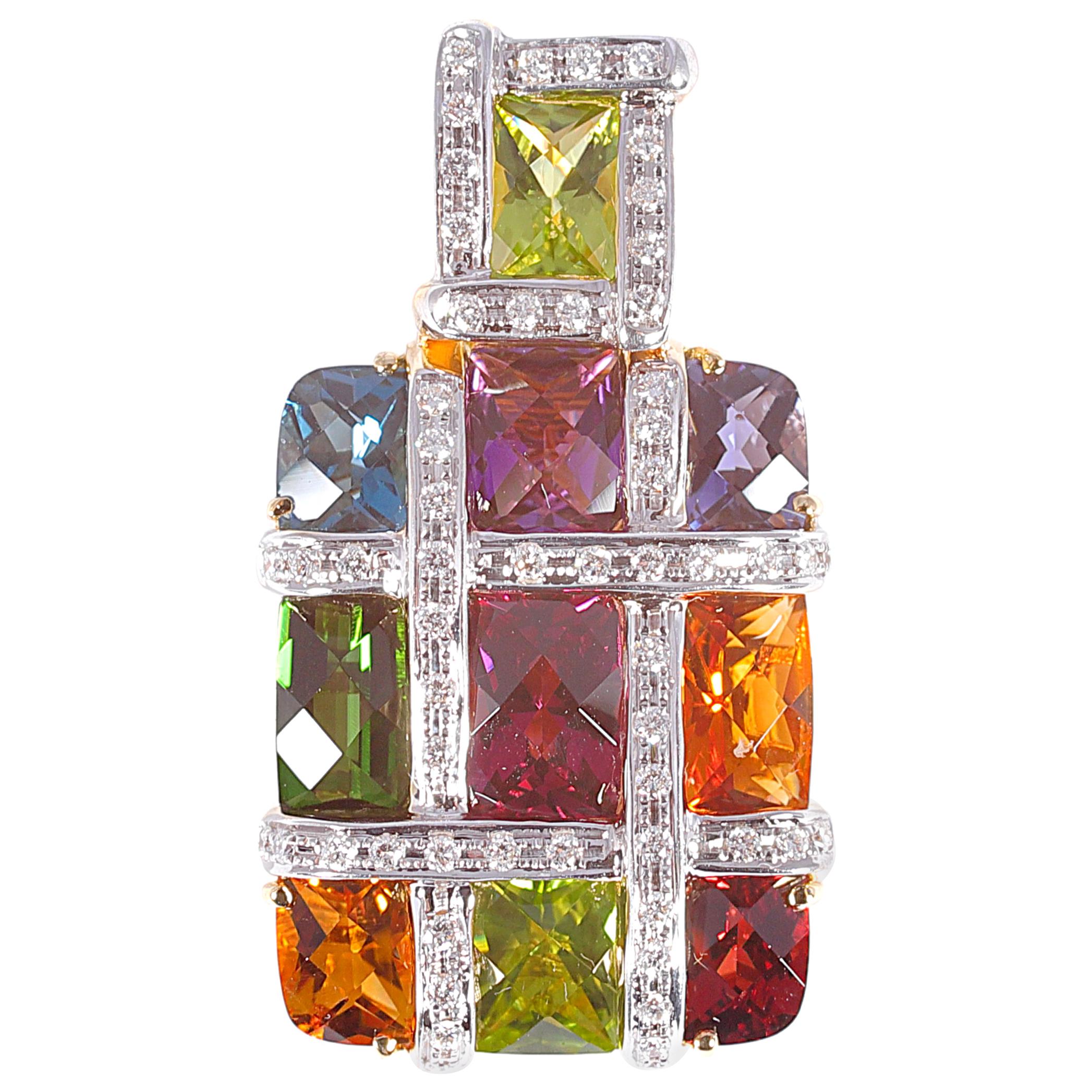Bellarri Diamond and Multiple Gemstone Pendant