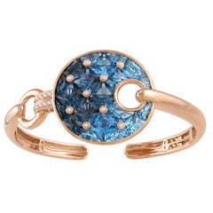 Bellarri Hava Nouveau Blauer Topas Diamant Goldarmband