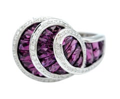 Bellarri "La Bouquet" Rhodolite and Diamond Modern Sculptural 18 Karat Gold Ring