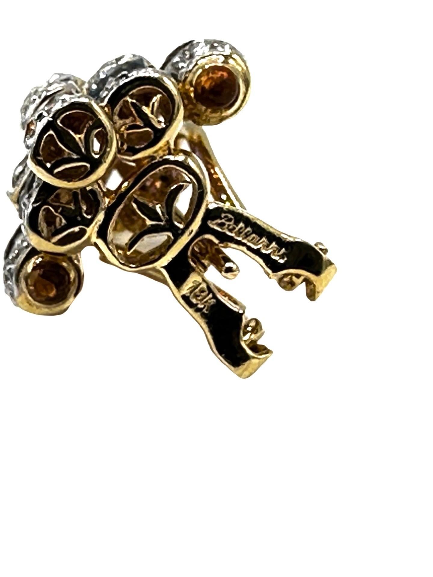 Bellarri Ohrringe aus 18 Karat Gelbgold mit mehreren Edelsteinen und Diamanten im Angebot 1