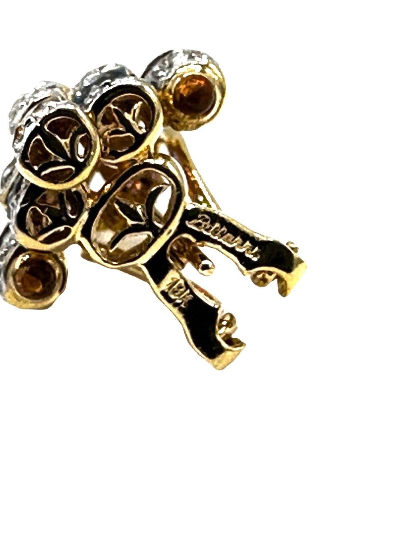 Bellarri Ohrringe aus 18 Karat Gelbgold mit mehreren Edelsteinen und Diamanten im Angebot 2