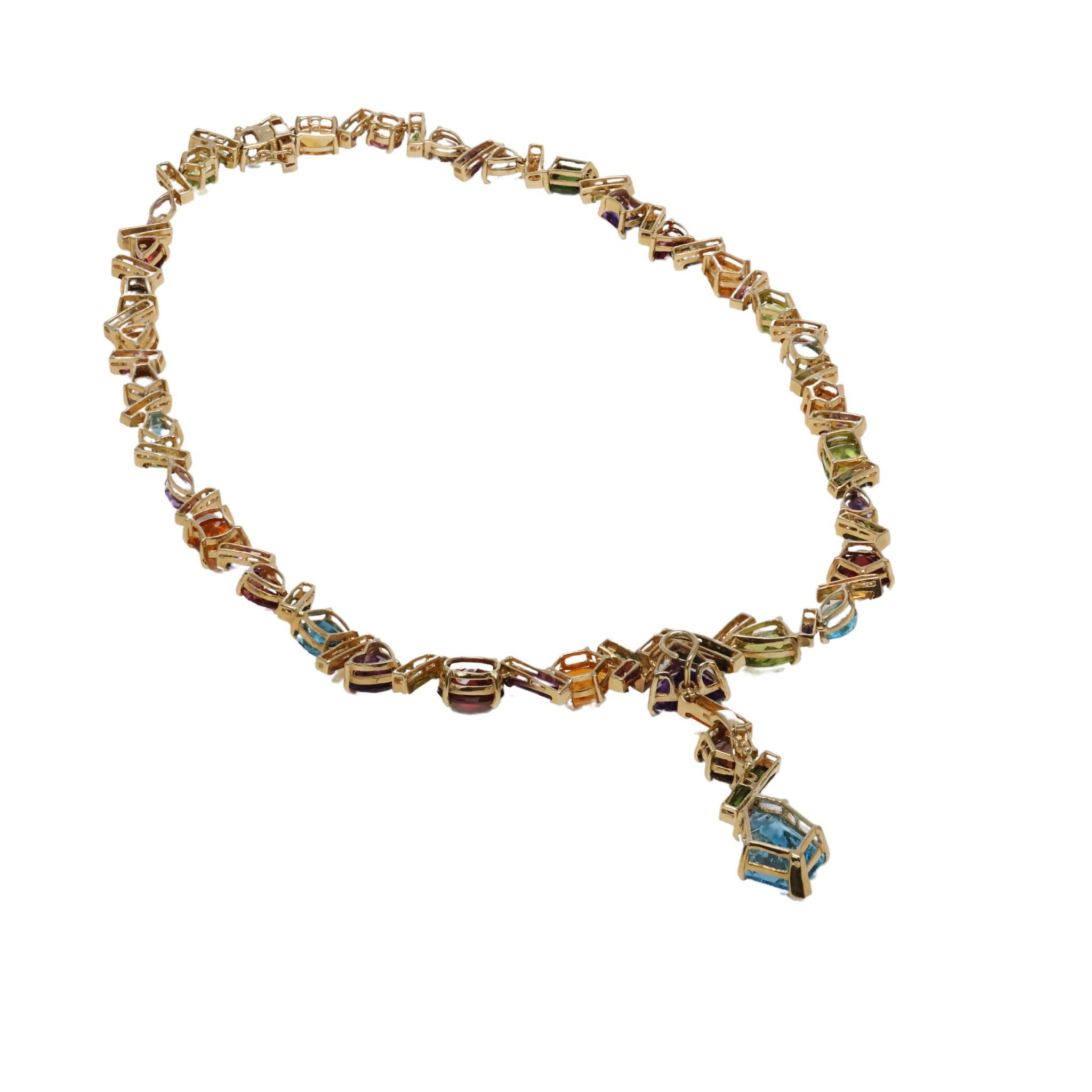 Bellarri Collier à plusieurs pierres avec pendentif amovible en or jaune 18 carats Unisexe en vente